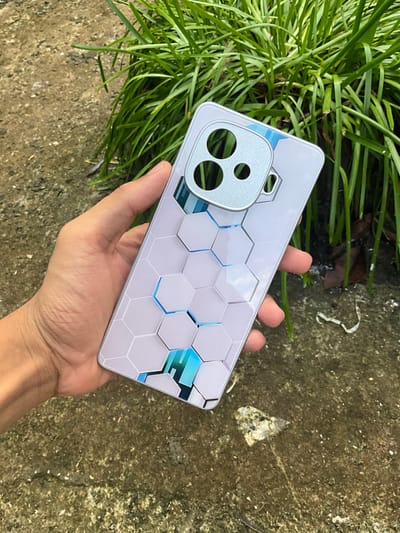 IQOO Z9Turbo Honeycomb cube metal paint glass case_img_0