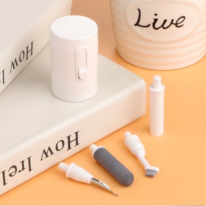 New mini Bluetooth headset cleaning tool four-piece set multi-functional storage headset accessories easy
