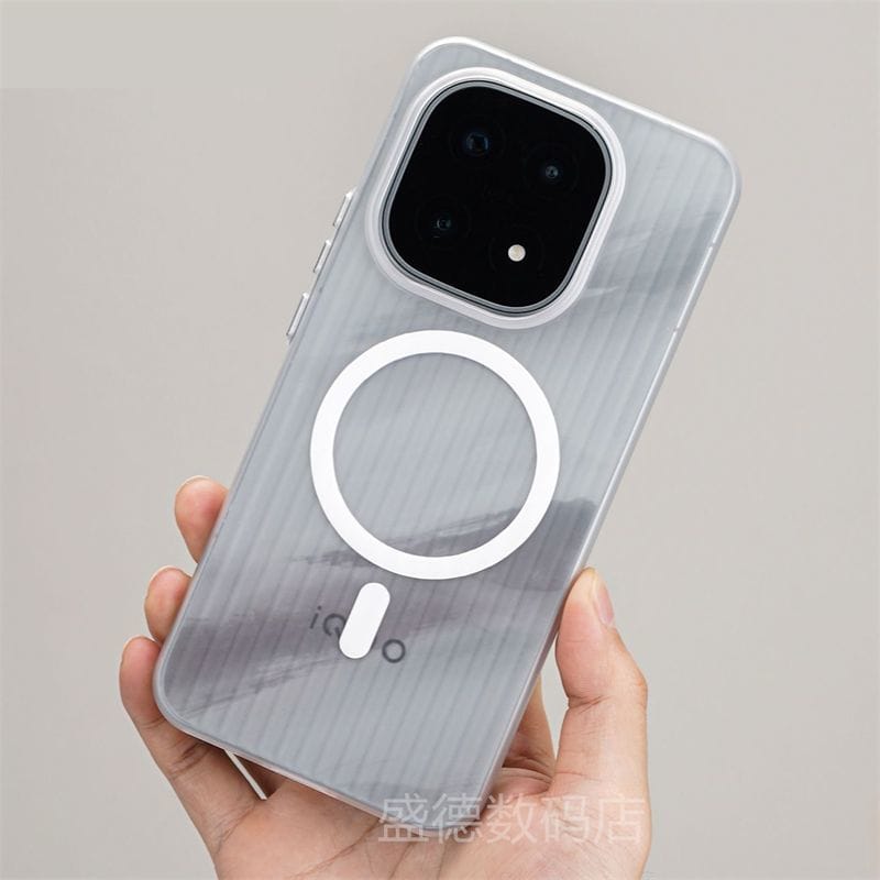 iQOO15 Magnetic Corrugated Frosted Semi-Transparent UltraThin, fingerprint-resistant, drop-proof hard cover