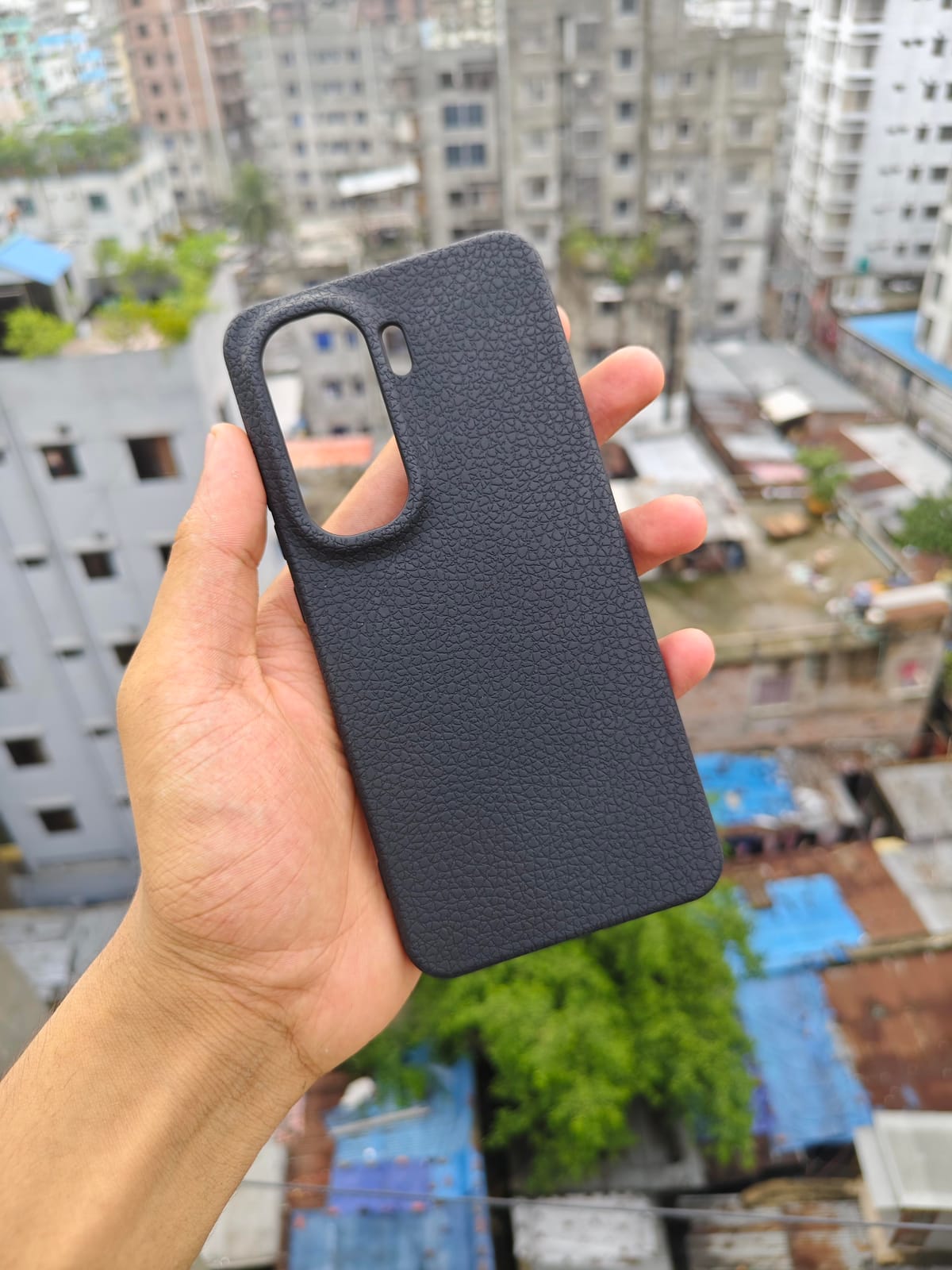 IQOO Neo10 plain leather texture anti-fingerprint soft anti-fall large hole protective cover