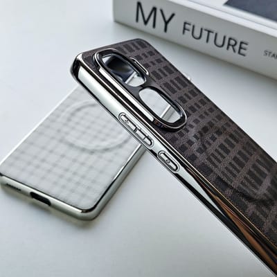 iQOO Neo10 high value electroplated silver edge leather magnetic back cover_img_1