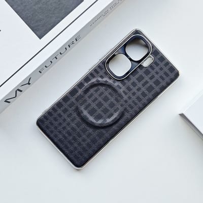 iQOO Neo10 high value electroplated silver edge leather magnetic back cover_img_4