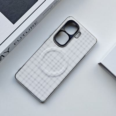iQOO Neo10 high value electroplated silver edge leather magnetic back cover_img_6